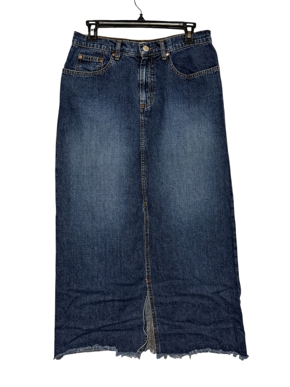 Paris Blues Vintage Y2K Denim Jean Skirt Size Medium Midi Ling Modest Fall